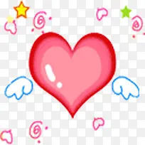 粉色手绘爱心翅膀-空若网 粉色手绘爱心翅膀-空若网
