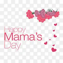 手绘粉紫花朵爱心母亲节-空若网 手绘粉紫花朵爱心母亲节-空若网