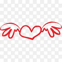 手绘翅膀爱心-空若网 手绘翅膀爱心-空若网