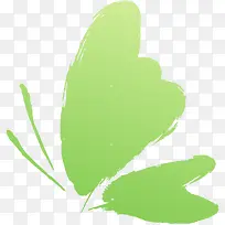 手绘绿色爱心树叶剪影-空若网 手绘绿色爱心树叶剪影-空若网