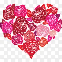 手绘多种玫瑰爱心-空若网 手绘多种玫瑰爱心-空若网