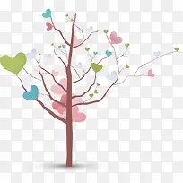 手绘彩色爱心大树-空若网 手绘彩色爱心大树-空若网