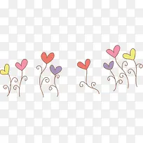 手绘彩色爱心植物-空若网 手绘彩色爱心植物-空若网