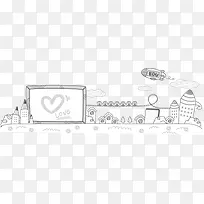 手绘卡通漫画爱心场景-空若网 手绘卡通漫画爱心场景-空若网
