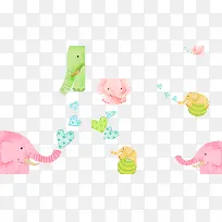 手绘可爱小象插画爱心-空若网 手绘可爱小象插画爱心-空若网