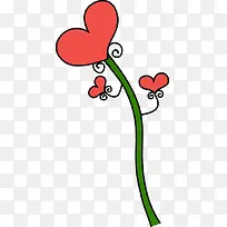 手绘红色卡通爱心植物-空若网 手绘红色卡通爱心植物-空若网
