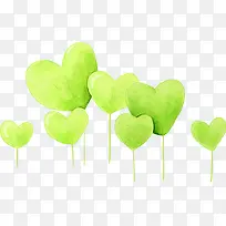 手绘绿色爱心植物创意-空若网 手绘绿色爱心植物创意-空若网