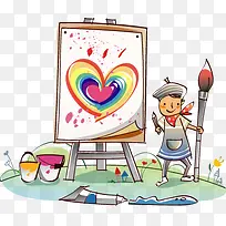 手绘艺术绘画爱心人物-空若网 手绘艺术绘画爱心人物-空若网