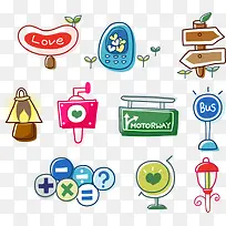 手绘爱心符号路标创意-空若网 手绘爱心符号路标创意-空若网