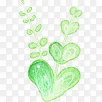 卡通绿色爱心植物手绘-空若网 卡通绿色爱心植物手绘-空若网