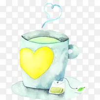 手绘创意爱心杯子热气-空若网 手绘创意爱心杯子热气-空若网