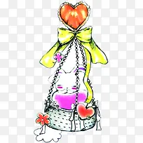 手绘爱心蝴蝶结装饰-空若网 手绘爱心蝴蝶结装饰-空若网