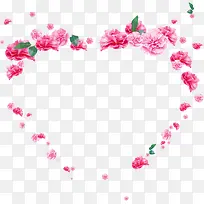 粉色手绘花朵风光爱心-空若网 粉色手绘花朵风光爱心-空若网