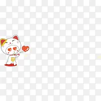手绘红色爱心小猫图标-空若网 手绘红色爱心小猫图标-空若网