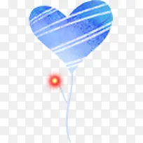 手绘蓝色纹理爱心装饰-空若网 手绘蓝色纹理爱心装饰-空若网