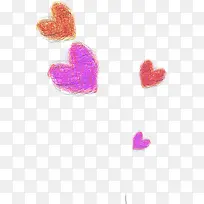 手绘粉红色线条爱心装饰-空若网 手绘粉红色线条爱心装饰-空若网