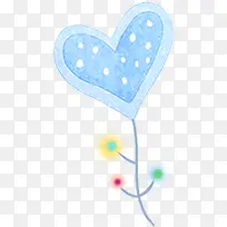 手绘蓝色水彩爱心装饰-空若网 手绘蓝色水彩爱心装饰-空若网