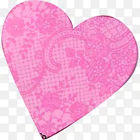手绘粉色花纹爱心-空若网 手绘粉色花纹爱心-空若网
