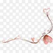 手绘粉色爱心边框装饰-空若网 手绘粉色爱心边框装饰-空若网