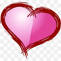 红色手绘线条爱心设计-空若网 红色手绘线条爱心设计-空若网