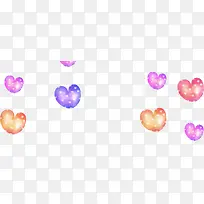 彩色手绘爱心漂浮装饰-空若网 彩色手绘爱心漂浮装饰-空若网
