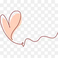 手绘粉色卡通爱心装饰-空若网 手绘粉色卡通爱心装饰-空若网