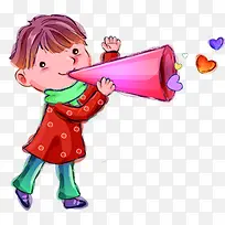 可爱手绘欢乐男孩爱心-空若网 可爱手绘欢乐男孩爱心-空若网