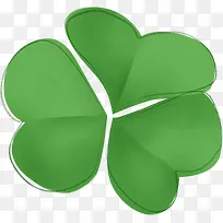 手绘爱心绿色三叶草-空若网 手绘爱心绿色三叶草-空若网