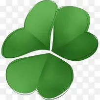 手绘爱心绿色三叶草装饰-空若网 手绘爱心绿色三叶草装饰-空若网