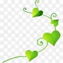 手绘绿色爱心藤蔓植物-空若网 手绘绿色爱心藤蔓植物-空若网