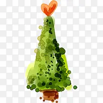 手绘绿色爱心植物装饰-空若网 手绘绿色爱心植物装饰-空若网