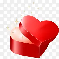 手绘红色爱心礼盒-空若网 手绘红色爱心礼盒-空若网