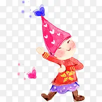 爱心帽子创意手绘儿童-空若网 爱心帽子创意手绘儿童-空若网