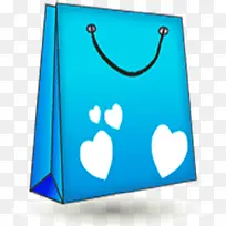 手绘蓝色爱心手提袋-空若网 手绘蓝色爱心手提袋-空若网