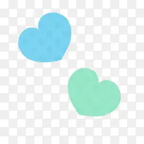 手绘蓝绿色可爱爱心-空若网 手绘蓝绿色可爱爱心-空若网