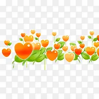 手绘黄红色爱心花朵-空若网 手绘黄红色爱心花朵-空若网