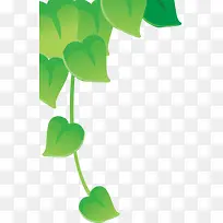 手绘绿色爱心树叶-空若网 手绘绿色爱心树叶-空若网