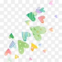 手绘多种漂浮爱心-空若网 手绘多种漂浮爱心-空若网