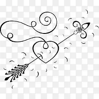手绘黑色爱心箭头-空若网 手绘黑色爱心箭头-空若网