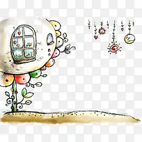 手绘创意场景爱心-空若网 手绘创意场景爱心-空若网