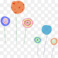 手绘彩色爱心小草-空若网 手绘彩色爱心小草-空若网