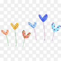 手绘彩色清新爱心小草-空若网 手绘彩色清新爱心小草-空若网