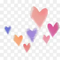 手绘彩色清新爱心-空若网 手绘彩色清新爱心-空若网