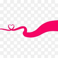 手绘粉色爱心丝带-空若网 手绘粉色爱心丝带-空若网