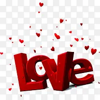 手绘红色英文爱心-空若网 手绘红色英文爱心-空若网