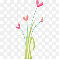 粉色卡通爱心植物创意-空若网 粉色卡通爱心植物创意-空若网