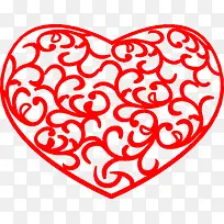 手绘红色花纹婚礼爱心-空若网 手绘红色花纹婚礼爱心-空若网