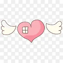 粉色爱心卡通翅膀-空若网 粉色爱心卡通翅膀-空若网