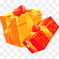 手绘红黄色爱心礼盒海报-空若网 手绘红黄色爱心礼盒海报-空若网