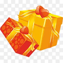 手绘爱心红黄色礼盒-空若网 手绘爱心红黄色礼盒-空若网